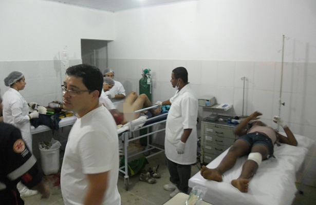 O pronto socorro do Hospital Frei Ricardo ficou lotado. Na mesma noite houve outro acidente motocicl&iacute;stico