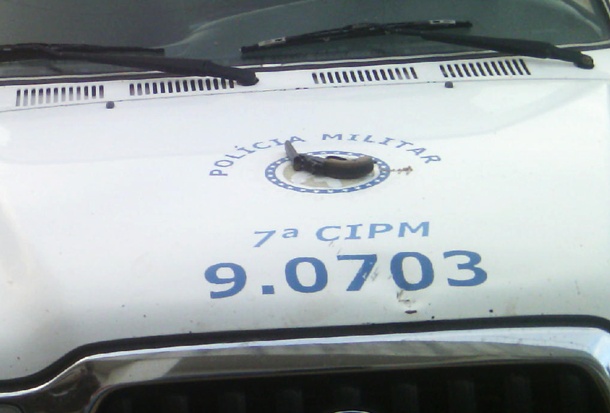Arma apreendida com o menor.