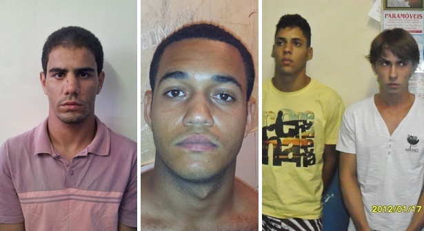 Quatro, dos sete integrantes da quadrilha que foram presos.
