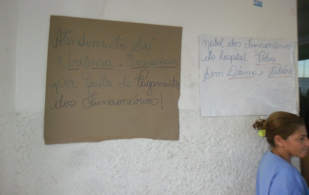 Cartaz feito pelos funcion&aacute;rios
