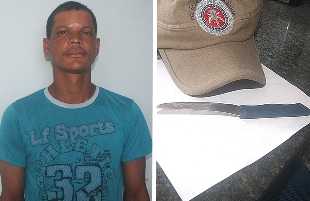 Segundo a pol&iacute;cia, o homicida estava escondido em uma resid&ecirc;ncia que fica no mesmo bairro onde ele cometeu o homic&iacute;dio. Ao lado a arma utilizada no crime