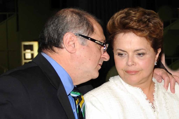 Ministro das Comunica&ccedil;&otilde;es Paulo Bernardo e a presidente Dilma Rousseff.