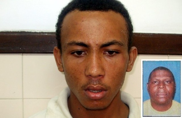 Ricardo foi preso no &uacute;ltimo s&aacute;bado (14) sob suspeitas de matar um comerciante quarta-feira (11) no centro de Porto Seguro. No detalhe, o relojoeiro assassinado Elinaldo Oliveira Nascimento, 45 anos, popularmente conhecido por &lsquo;Gel&eacute;&rsquo; (Fotos: Radar64)