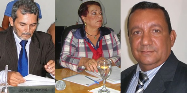 Vereadores Manoel Negino, Justina Souza Cruz, a 'Tina' e o ex-parlamentar Agripino Botelho.