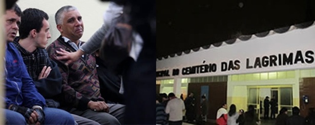 O pai de David, o guarda municipal Nilton Nogueira, chorando durante o vel&oacute;rio do filho no Vel&oacute;rio Municipal do Cemit&eacute;rio das L&aacute;grimas, em S&atilde;o Caetano do Sul 