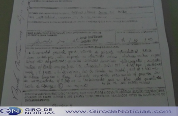 Fax enviado para a cidade de Eun�polis.(Negado).